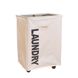 Canvas Laundry Hamper with Mesh Top on Wheels!